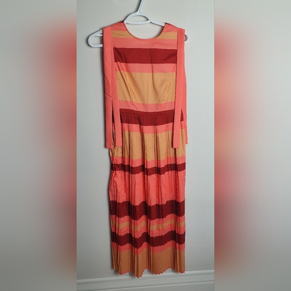 Shein - knot shoulder striped pleated dress size XS - Picture 4 of 4